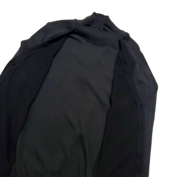 Maison Margiela 2016 L/XL Pullover Knit Mockneck Sweater Cardigan - Black Italy - Picture 3 of 5